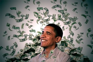 Obama raining money